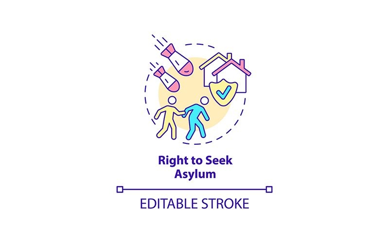 Right to seek asylum concept icon Icon Set