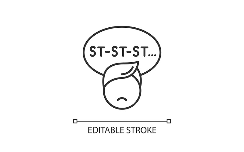 Stuttering child linear icon Icon Set