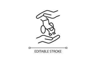Support people with disabilities linear icon