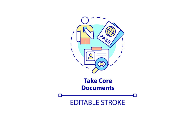 Take core documents concept icon Icon Set