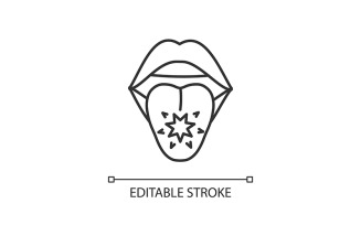 Tongue cancer linear icon