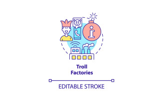 Troll factories concept icon