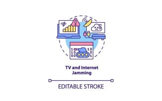 TV and internet jamming concept icon