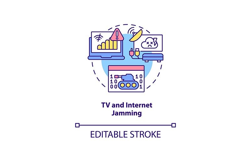 TV and internet jamming concept icon Icon Set