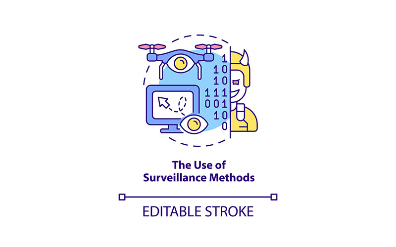 Use of surveillance methods concept icon Icon Set