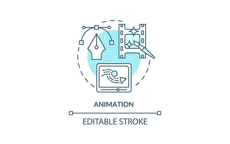 Animation turquoise concept icon Icon Set