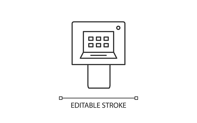 ATM linear icon editable stroke Icon Set