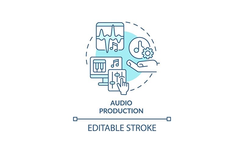 Audio production turquoise concept icon Icon Set