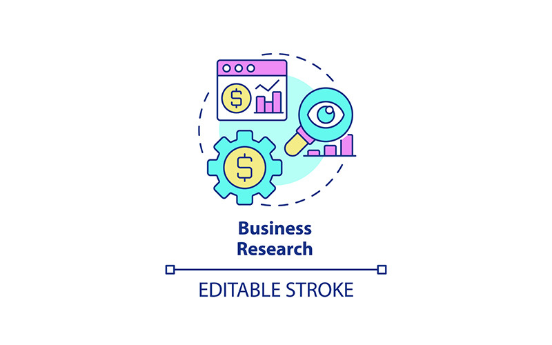 Business research concept icon Icon Set
