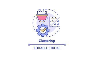 Clustering concept icon editable stroke