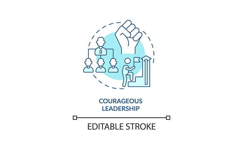 Courageous leadership turquoise concept icon Icon Set