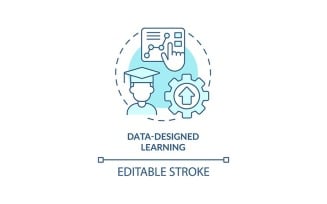 Data-designed learning turquoise concept icon