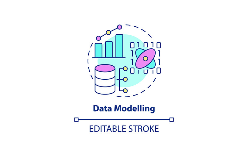 Data modelling concept icon Icon Set