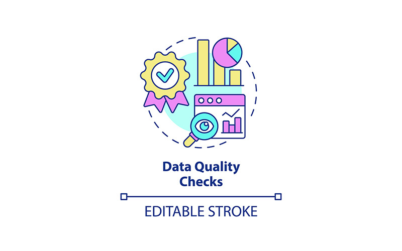Data quality checks concept icon Icon Set