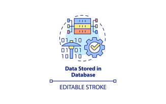Data stored in database concept icon