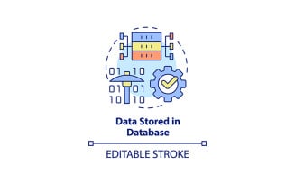 Data stored in database concept icon
