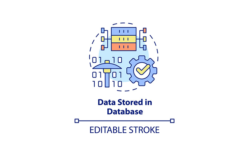 Data stored in database concept icon Icon Set