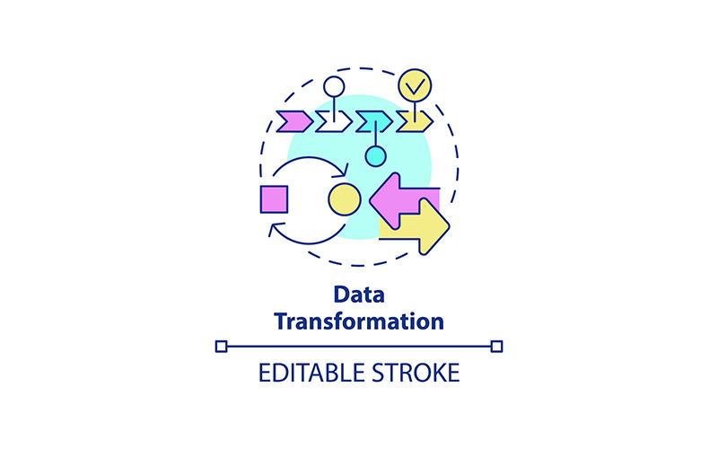 Data transformation concept icon Icon Set