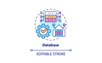 Database concept icon editable stroke