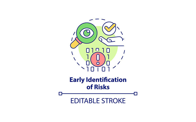 Early identification of risks concept icon Icon Set
