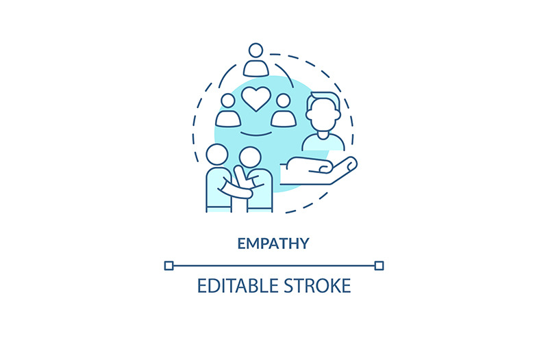 Empathy turquoise concept icon Icon Set