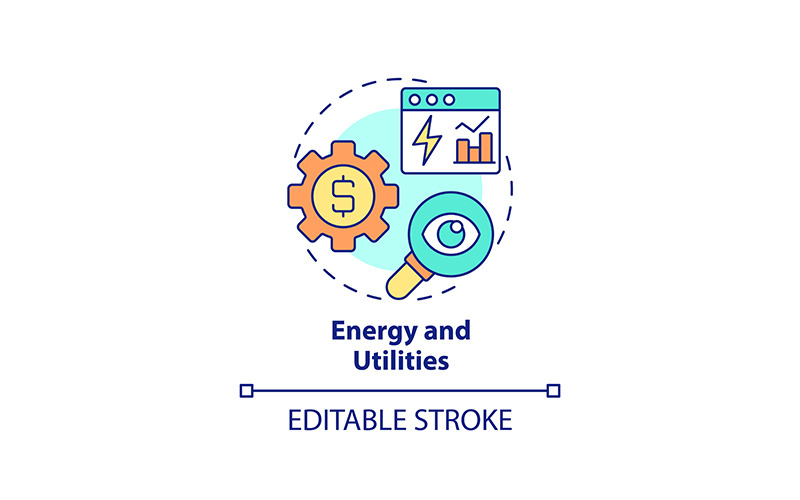 Energy and utilities concept icon Icon Set