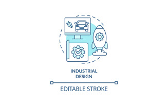 Industrial design turquoise concept icon