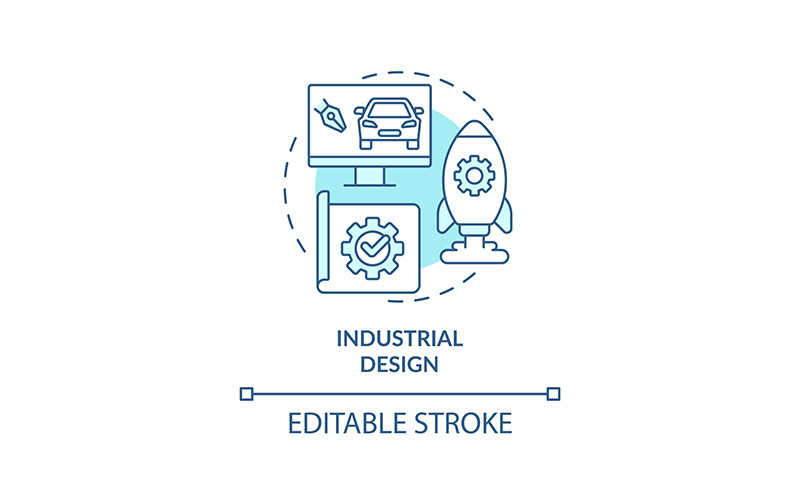 Industrial design turquoise concept icon Icon Set