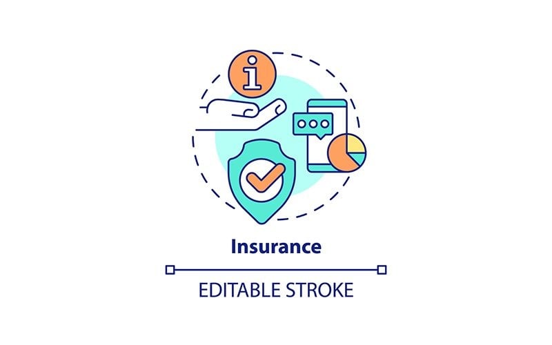 Insurance concept icon editable stroke Icon Set