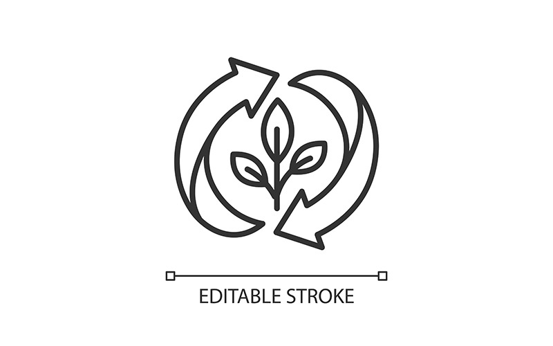 Regrowing linear icon editable stroke Icon Set