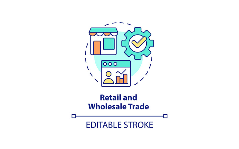 Retail and wholesale trade concept icon Icon Set