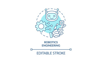 Robotics engineering turquoise concept icon