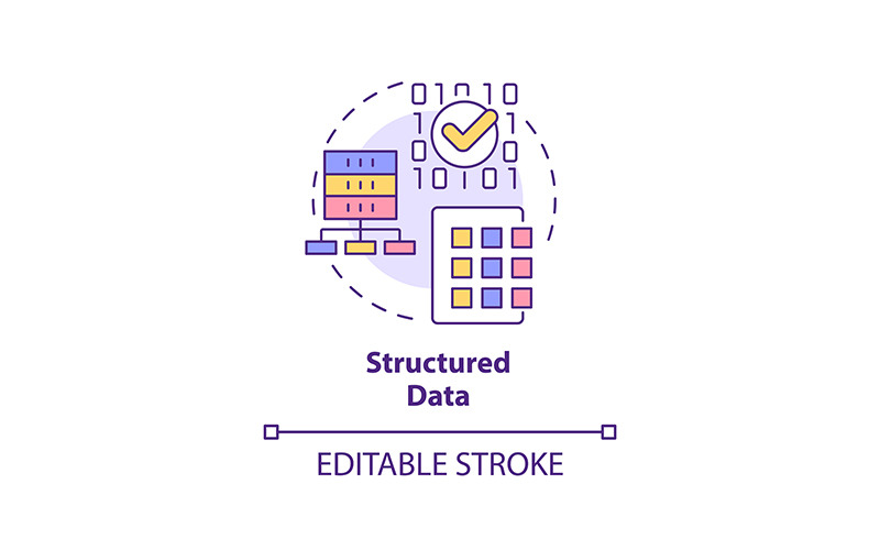 Structured data concept icon Icon Set