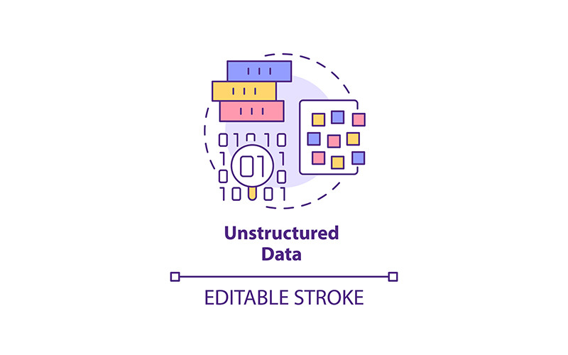 Unstructured data concept icon Icon Set
