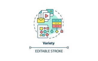 Variety concept icon editable stroke