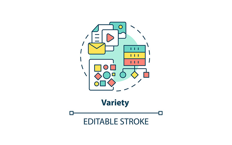 Variety concept icon editable stroke Icon Set