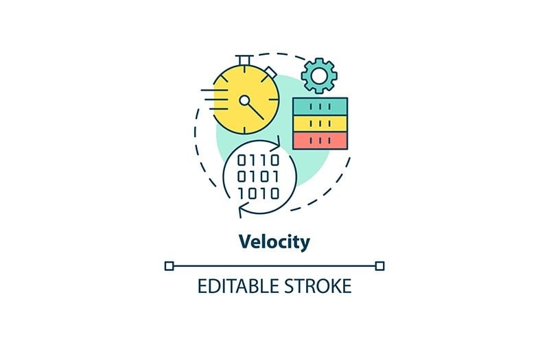Velocity concept icon editable stroke Icon Set