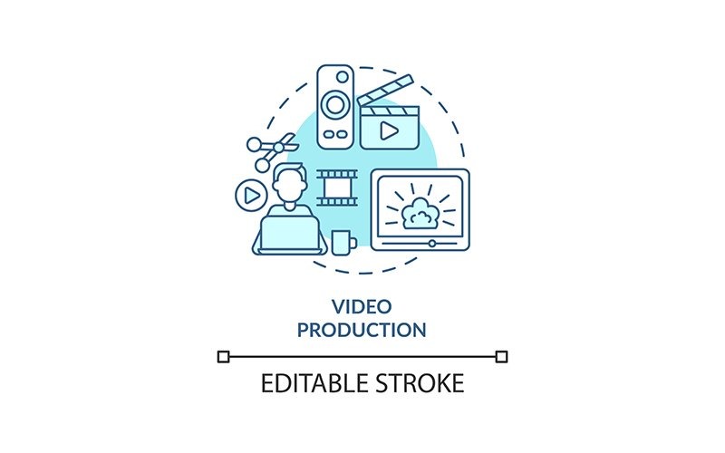 Video production turquoise concept icon Icon Set