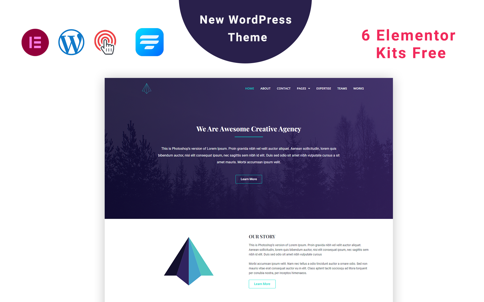 WAgency- Simple Agency  One page WordPress Theme