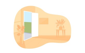 Empty room vector isolated illustration