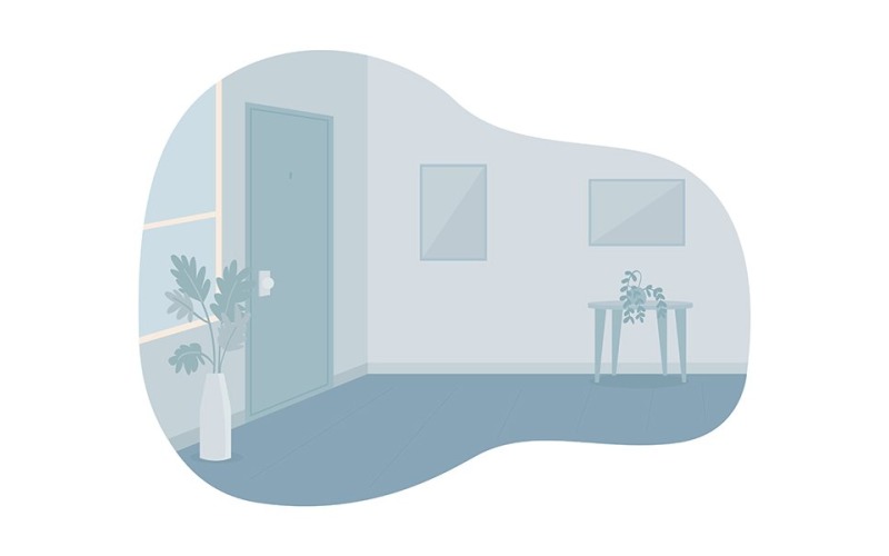 Empty room with closed door vector illustration Illustration