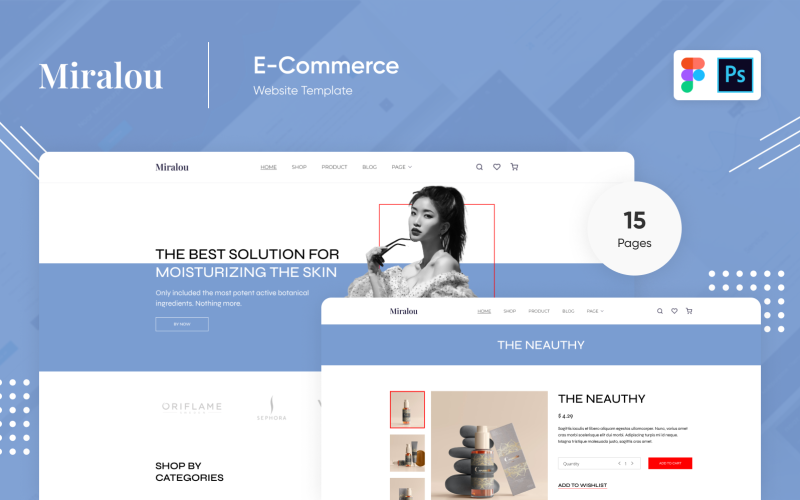 Miralou Five - Cosmetic Store eCommerce Theme PSD Template