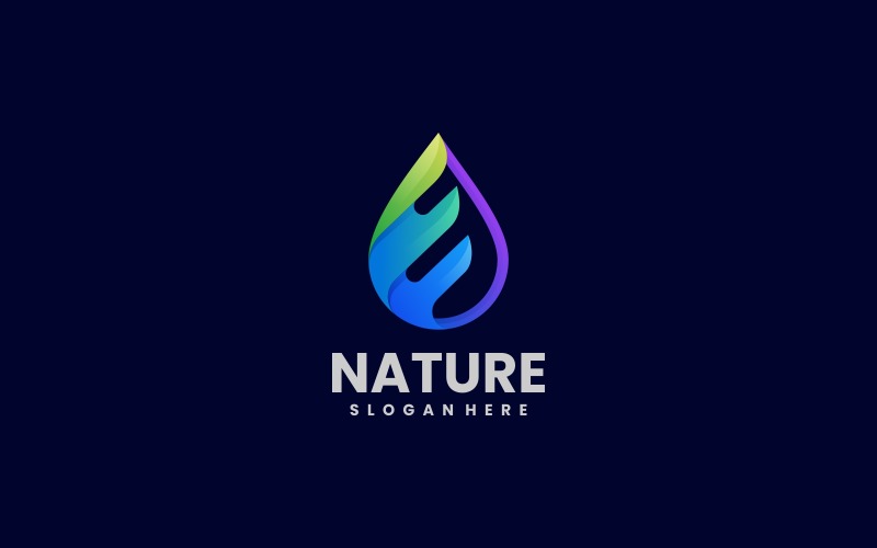 Nature Water Gradient Logo Logo Template