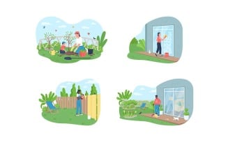 Outside spring cleaning vector illustration