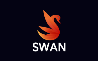 swan animal gradient logo template