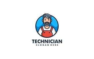 Technician Mascot Cartoon Logo