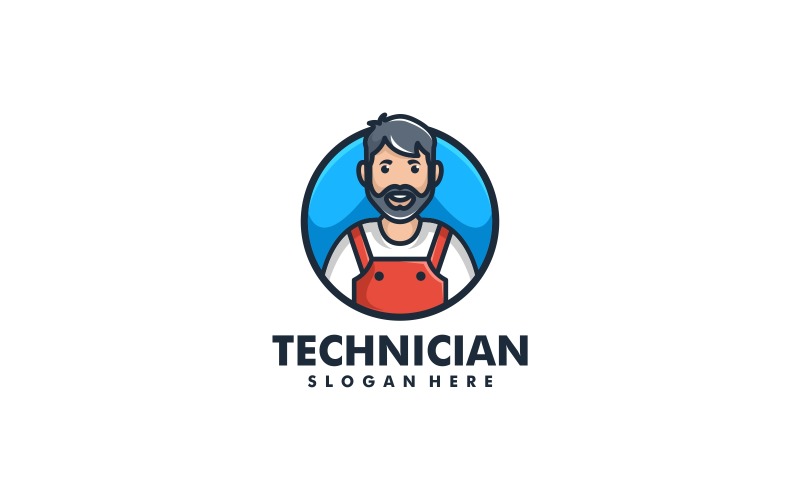 Technician Mascot Cartoon Logo Logo Template