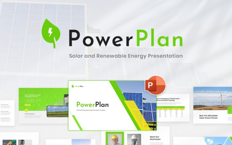 PowerPlan – Solar and Renewable Energy Presentation Template PowerPoint Template