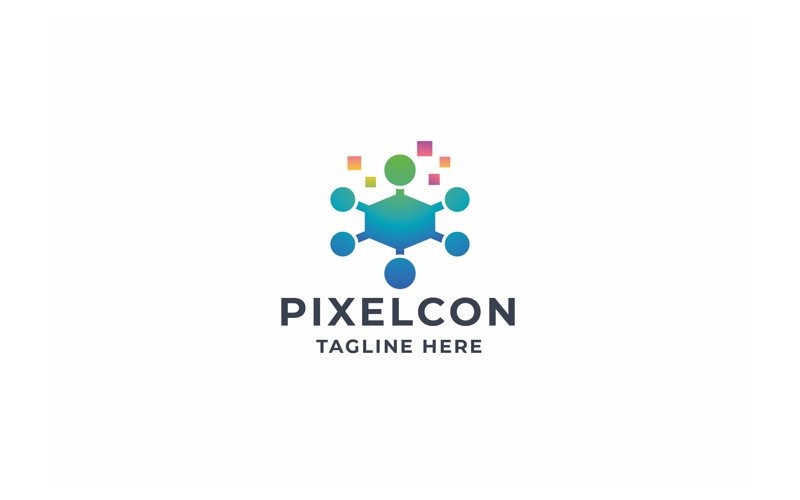 Professional Pixel Connect Logo Logo Template