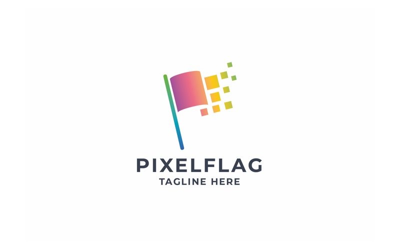 Professional Pixel Flag Logo Logo Template